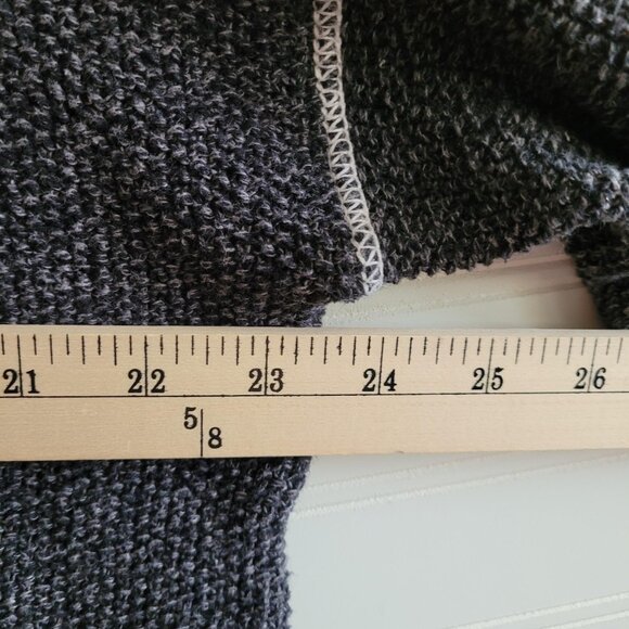 Cotton Country Sweater Womens Large Gray Cabin Style Striped Cuffs Slouchy - Picture 6 of 10